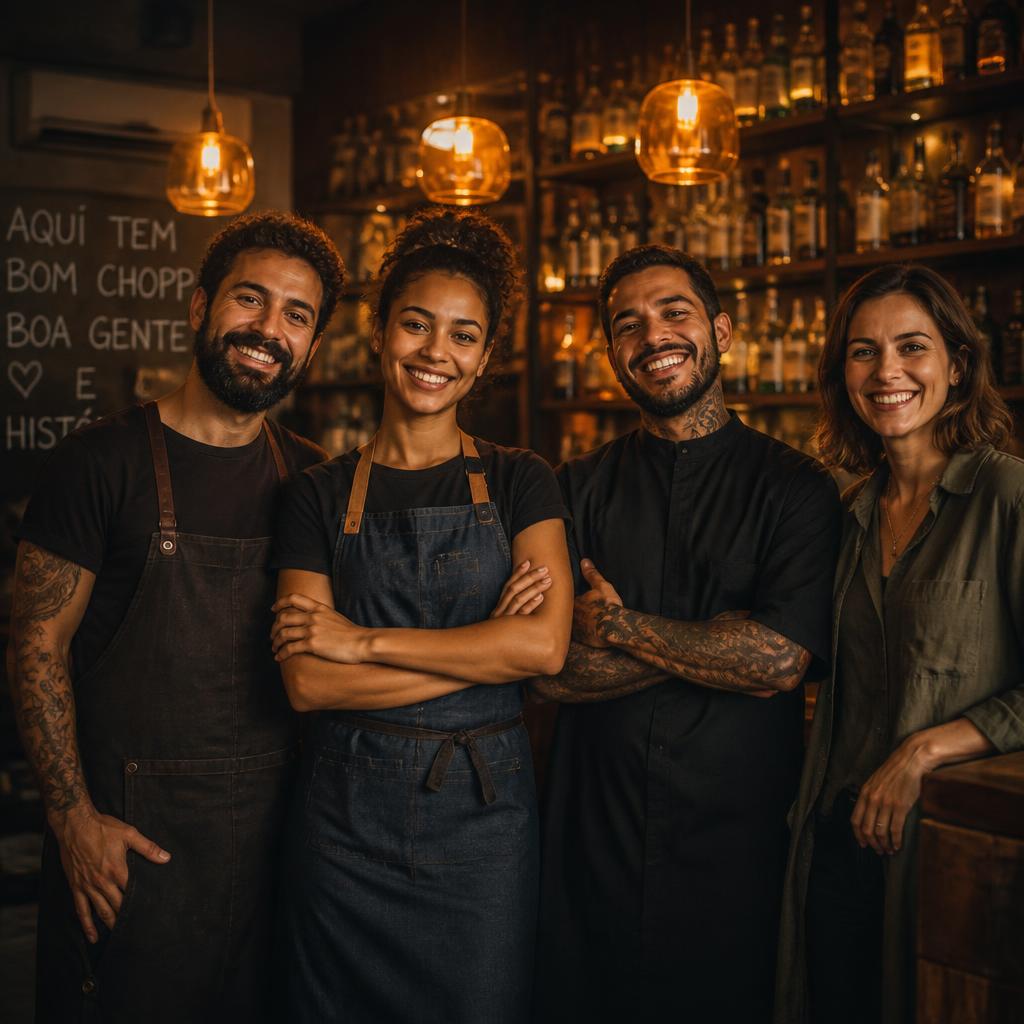 Comerciantes de diferentes segmentos parceiros da Rede Três Cabras